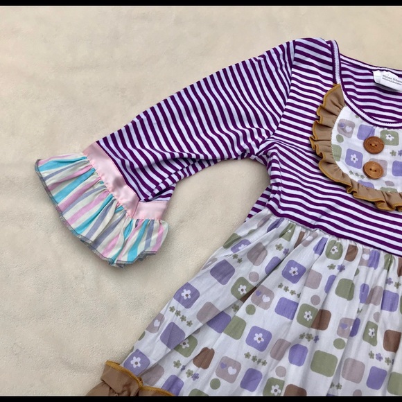 NWT Olive + Grape Striped Boutique Patchwork - Picture 2 of 7